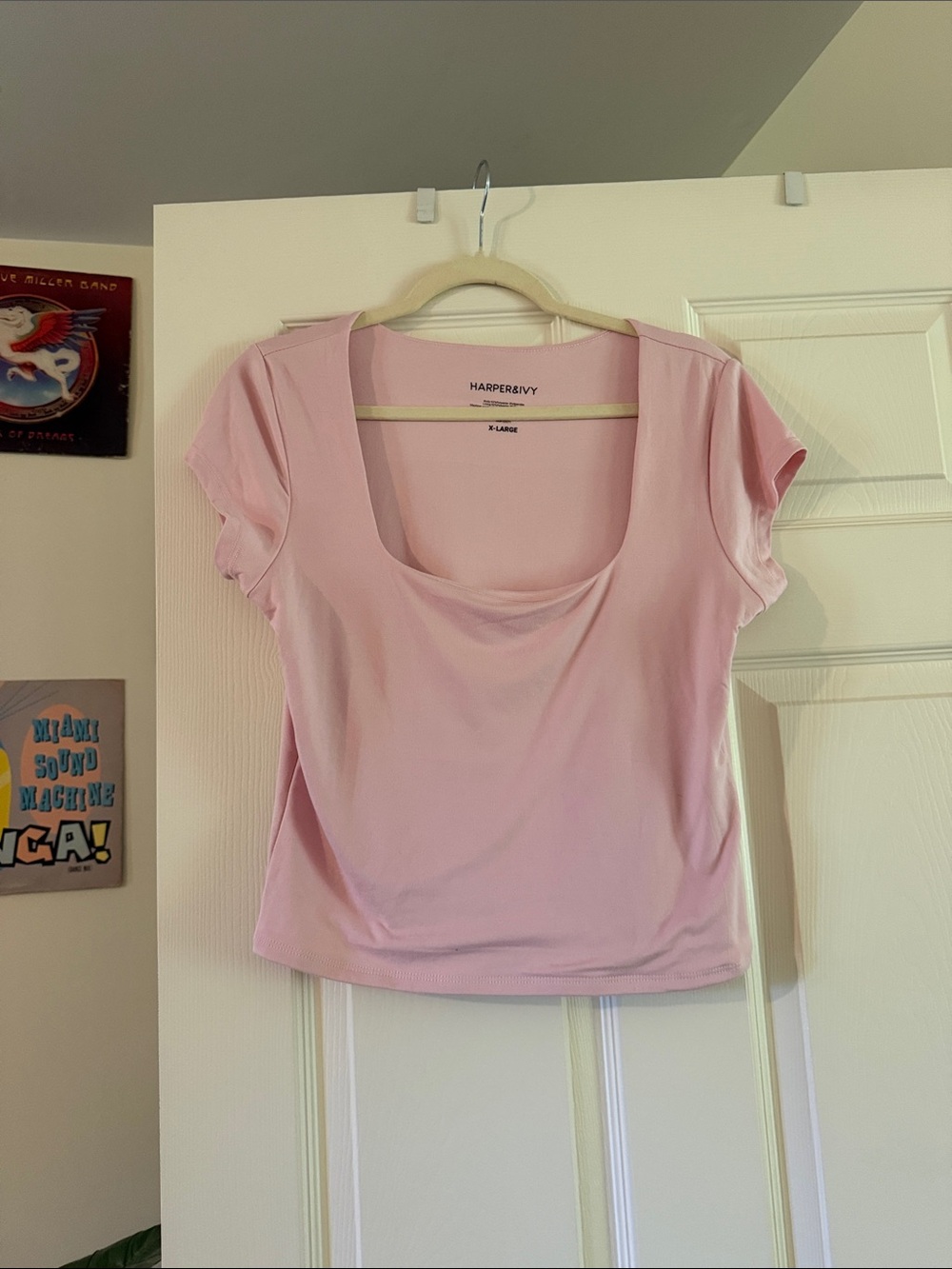 Harper & Ivy Scoop Neck Pink Women's Top